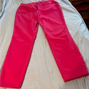 Hot pink skinny pants